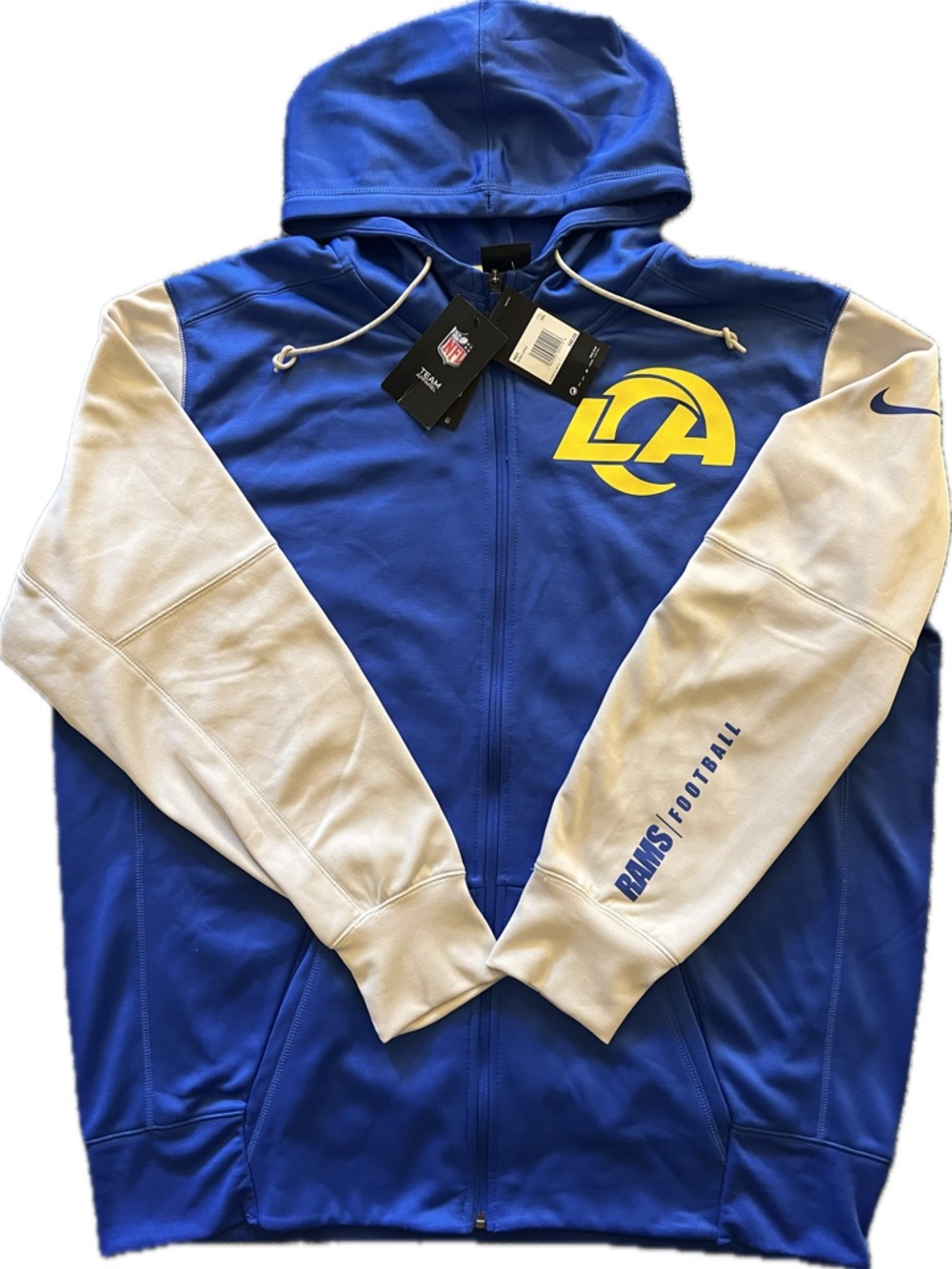 Nike Blue & White Los Angeles Rams Full-Zip Hoodie